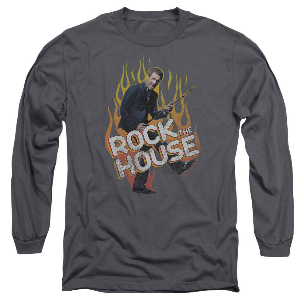 House - Rock The House - Long Sleeve Adult 18/1 - Charcoal T-shirt