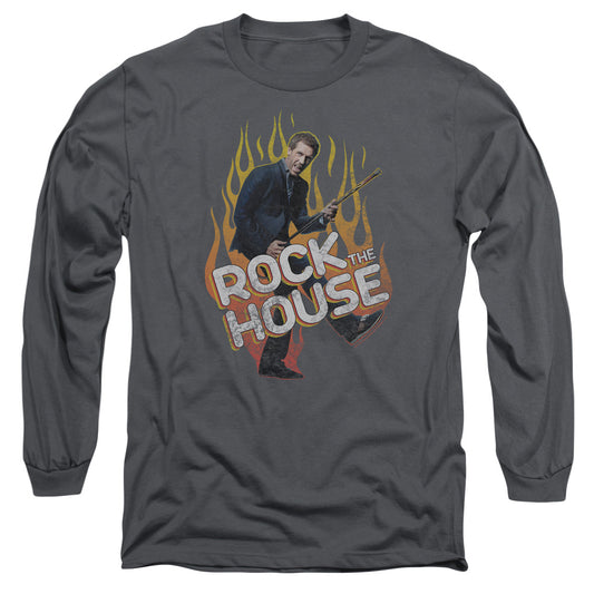 House - Rock The House - Long Sleeve Adult 18/1 - Charcoal T-shirt
