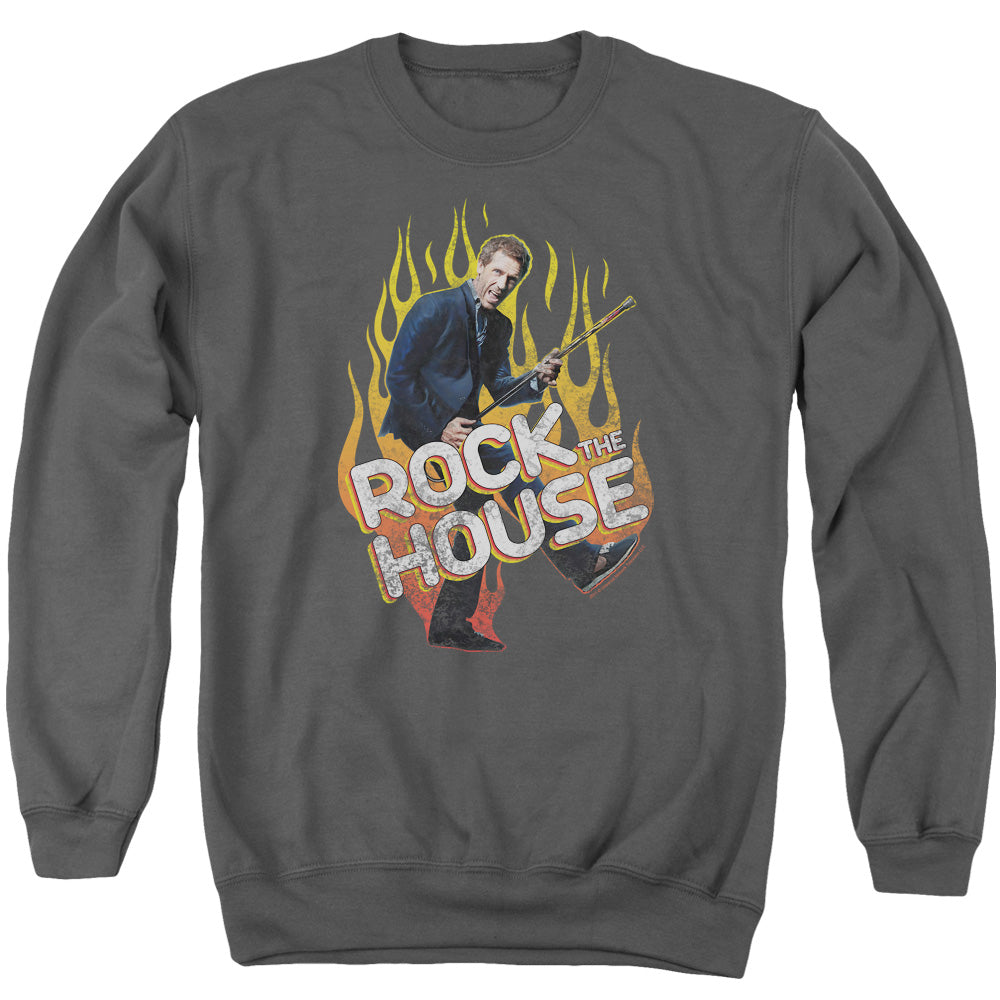 House - Rock The House - Adult Crewneck Sweatshirt - Charcoal