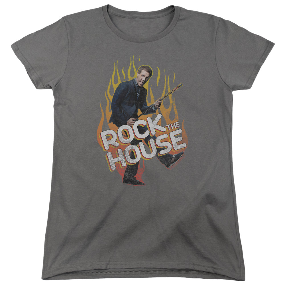 House - Rock The House - Short Sleeve Womens Tee - Charcoal T-shirt