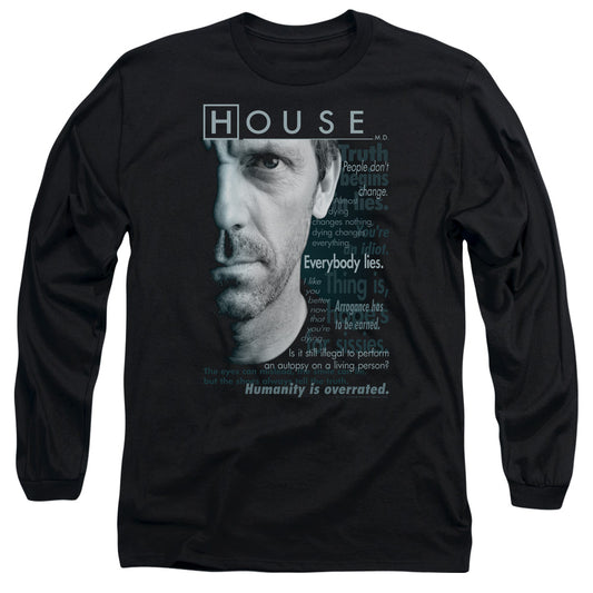 House - Houseisms - Long Sleeve Adult 18/1 - Black T-shirt