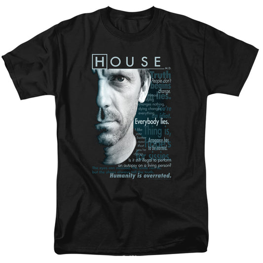 House - Houseisms - Short Sleeve Adult 18/1 - Black T-shirt