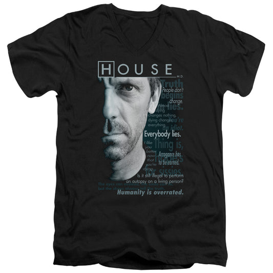 HOUSE HOUSEISMS - S/S ADULT V-NECK - BLACK T-Shirt