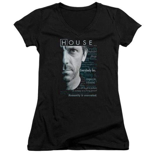 House - Houseisms - Junior V-neck - Black