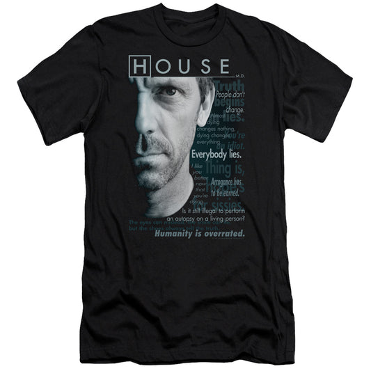 House - Houseisms - Short Sleeve Adult 30/1 - Black T-shirt