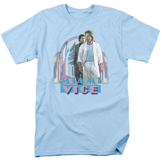 Miami Vice - Miami Heat - Short Sleeve Adult 18/1 - Light Blue T-shirt