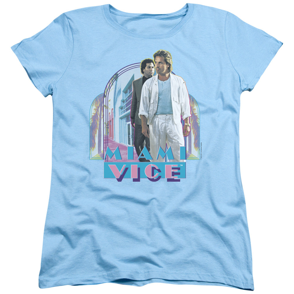 Miami Vice - Miami Heat - Short Sleeve Womens Tee - Light Blue T-shirt