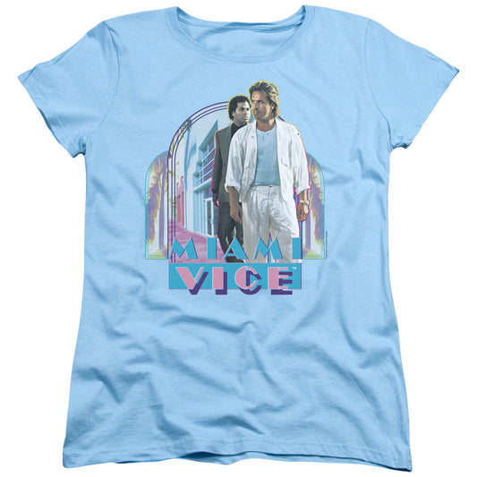 Miami Vice - Miami Heat - Short Sleeve Womens Tee - Light Blue T-shirt