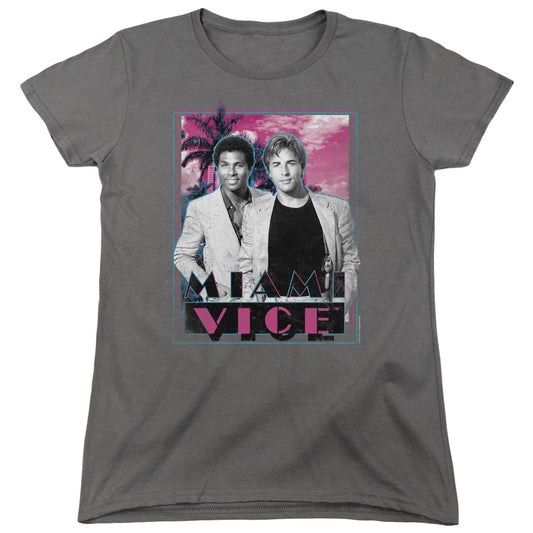 Miami Vice - Gotchya - Short Sleeve Womens Tee - Charcoal T-shirt