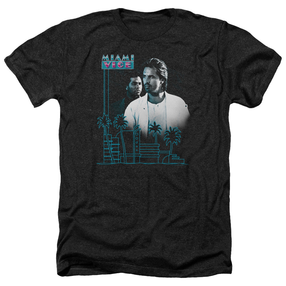 Miami Vice - Looking Out - Adult Heather-black