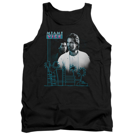 Miami Vice - Looking Out - Adult Tank - Black