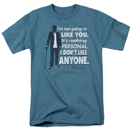 House - I Dont Like Anyone - Short Sleeve Adult 18/1 - Slate T-shirt