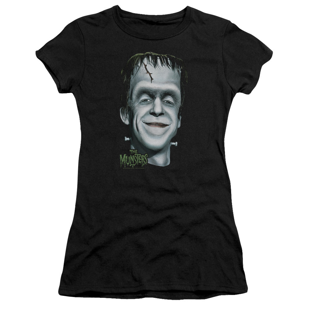 The Munsters - Hermans Head - Short Sleeve Junior Sheer - Black T-shirt