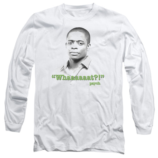 Psych - Whaaaaaat?! - Long Sleeve Adult 18/1 - White T-shirt