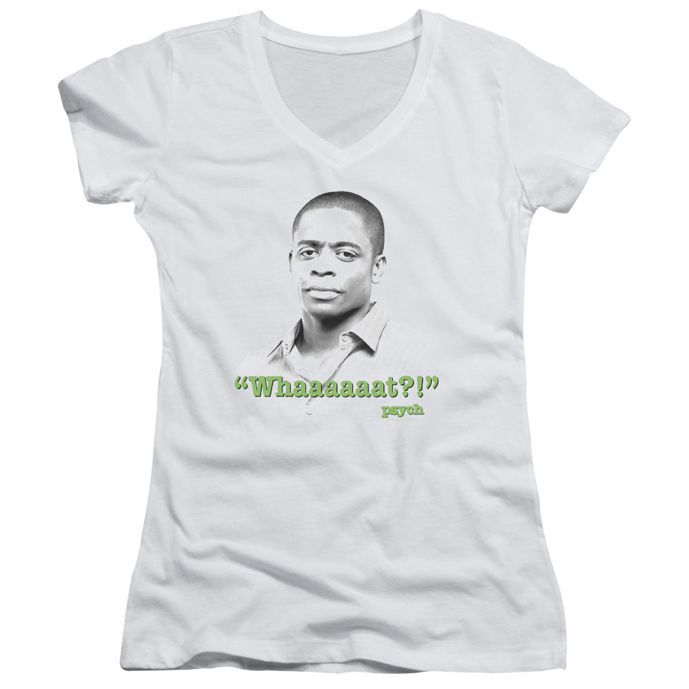 Psych - Whaaaaaat?! - Junior V-neck - White