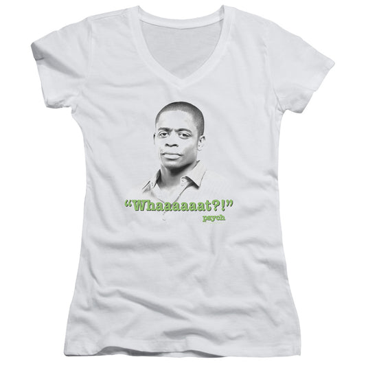 Psych - Whaaaaaat?! - Junior V-neck - White
