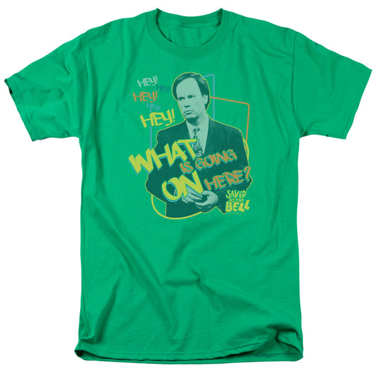 Saved By The Bell - Mr. Belding - Short Sleeve Adult 18/1 - Kelly Green T-shirt