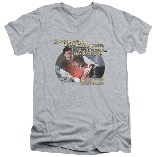 Xena - A Good Thief - Short Sleeve Adult V-neck - Athletic Heather T-shirt