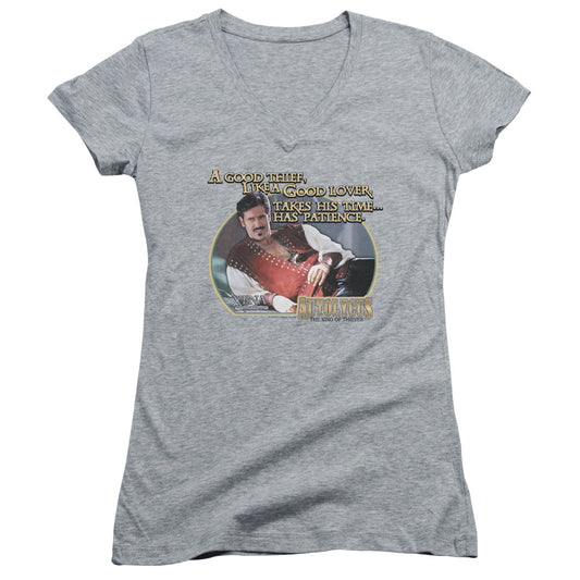 Xena - A Good Thief - Junior V-neck - Athletic Heather
