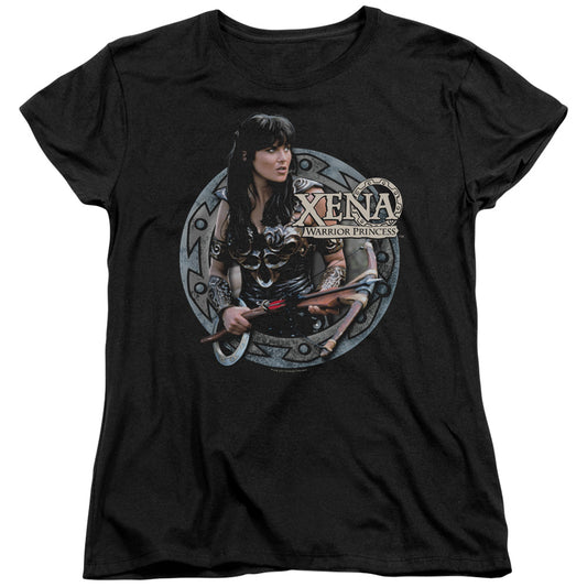 Xena - The Warrior - Short Sleeve Womens Tee - Black T-shirt