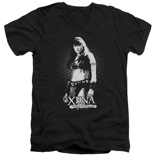 Xena - Dont Mess With Me - Short Sleeve Adult V-neck - Black T-shirt