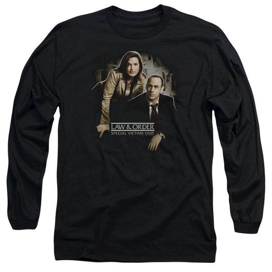 Law And Order Svu - Helping Victims - Long Sleeve Adult 18/1 - Black T-shirt