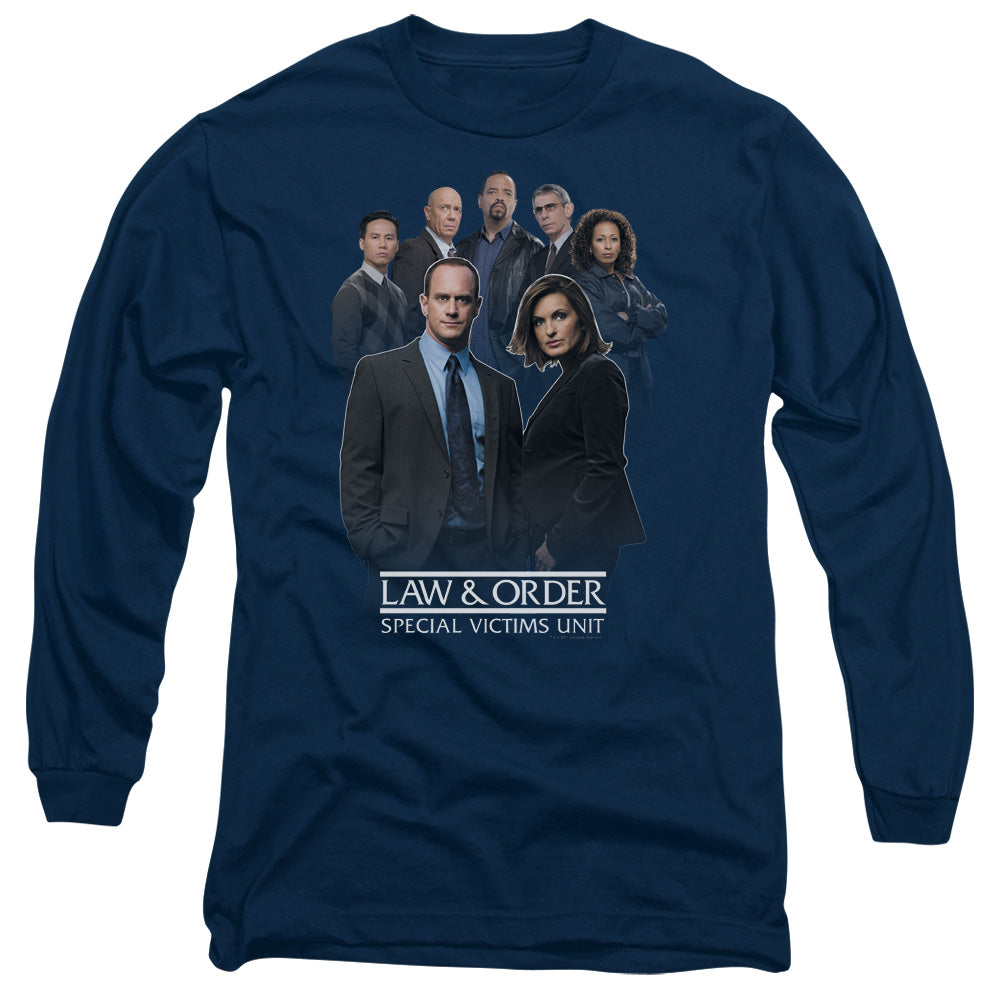 Law And Order Svu - Team - Long Sleeve Adult 18/1 - Navy T-shirt