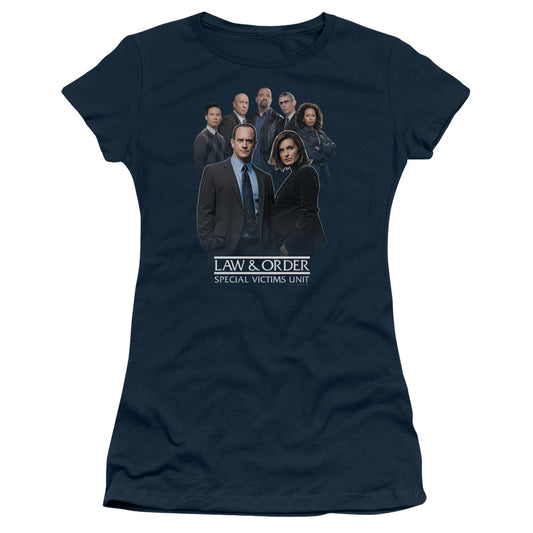 Law And Order Svu - Team - Short Sleeve Junior Sheer - Navy T-shirt
