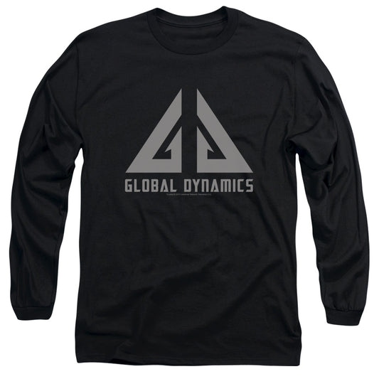 Eureka - Global Dynamics Logo - Long Sleeve Adult 18/1 - Black - Sm - Black T-shirt