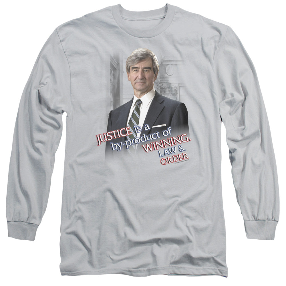 Law And Order - Jack Mccoy - Long Sleeve Adult 18/1 - Silver T-shirt