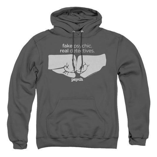Psych - Fist Bump - Adult Pull-over Hoodie - Charcoal