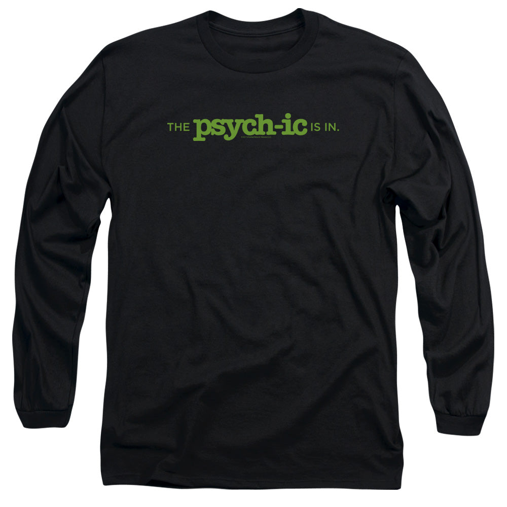 Psych - The Psychic Is In - Long Sleeve Adult 18/1 - Black T-shirt