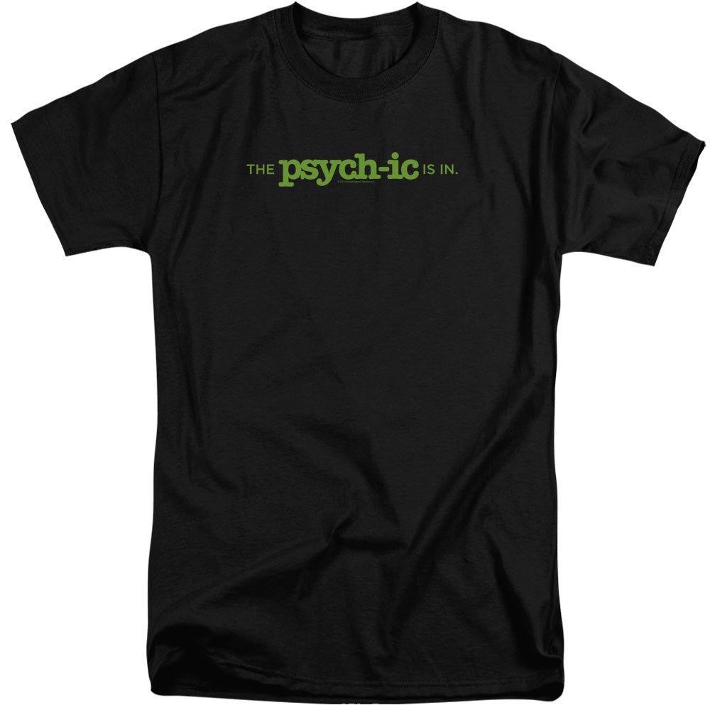 Psych - The Psychic Is In - Short Sleeve Adult Tall - Black T-shirt