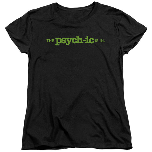 Psych - The Psychic Is In - Short Sleeve Womens Tee - Black T-shirt
