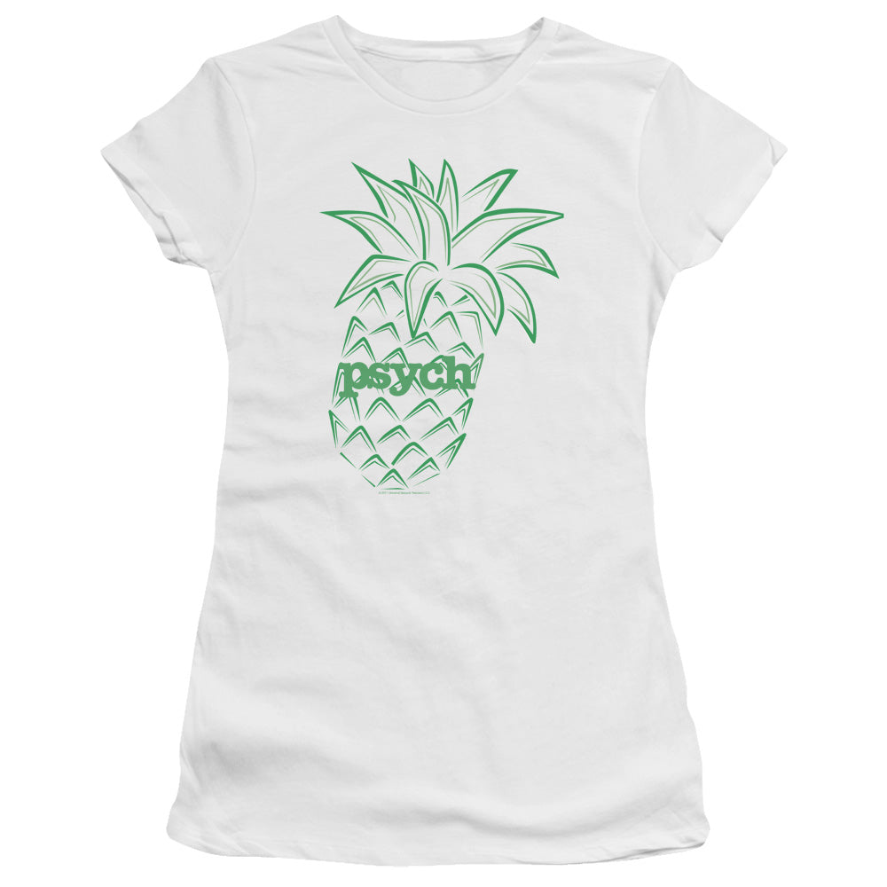Psych - Pineapple - Short Sleeve Junior Sheer - White T-shirt