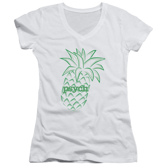 Psych - Pineapple - Junior V-neck - White