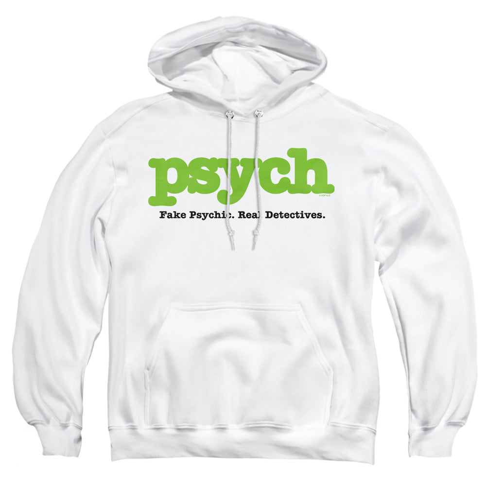 Psych - Title - Adult Pull-over Hoodie - White