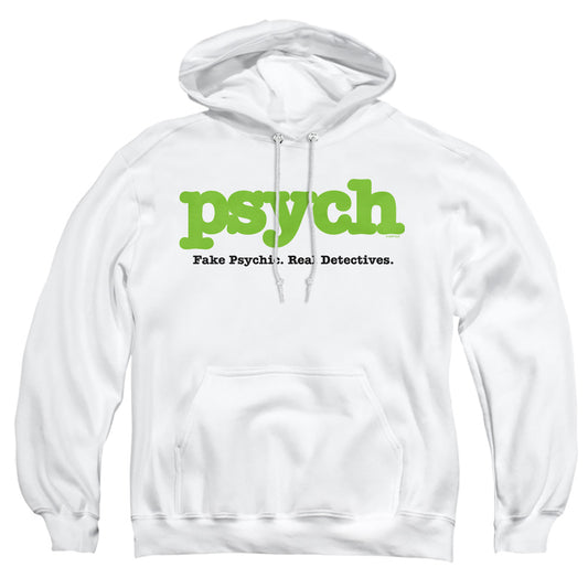 Psych - Title - Adult Pull-over Hoodie - White