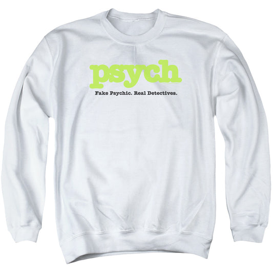 Psych - Title - Adult Crewneck Sweatshirt - White