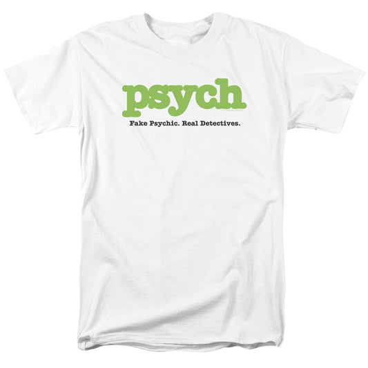 Psych - Title - Short Sleeve Adult 18/1 - White T-shirt