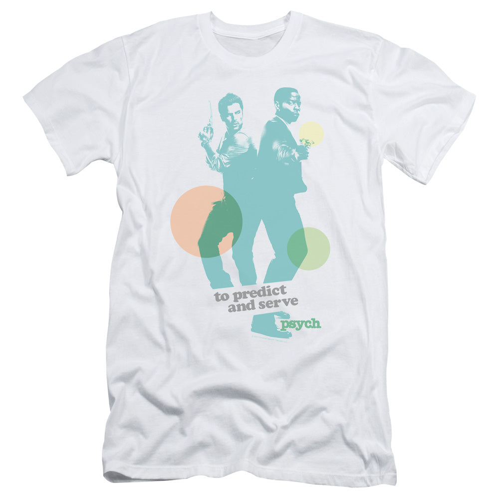 Psych - Predict And Serve - Short Sleeve Adult 30/1 - White T-shirt