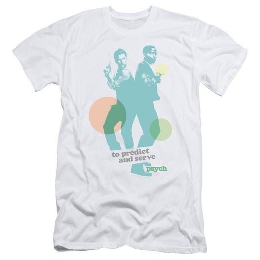 Psych - Predict And Serve - Short Sleeve Adult 30/1 - White T-shirt