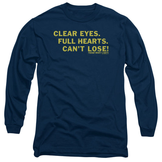 Friday Night Lights - Clear Eyes - Long Sleeve Adult 18/1 - Navy - Sm - Navy T-shirt