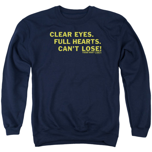 Friday Night Lights - Clear Eyes - Adult Crewneck Sweatshirt - Navy