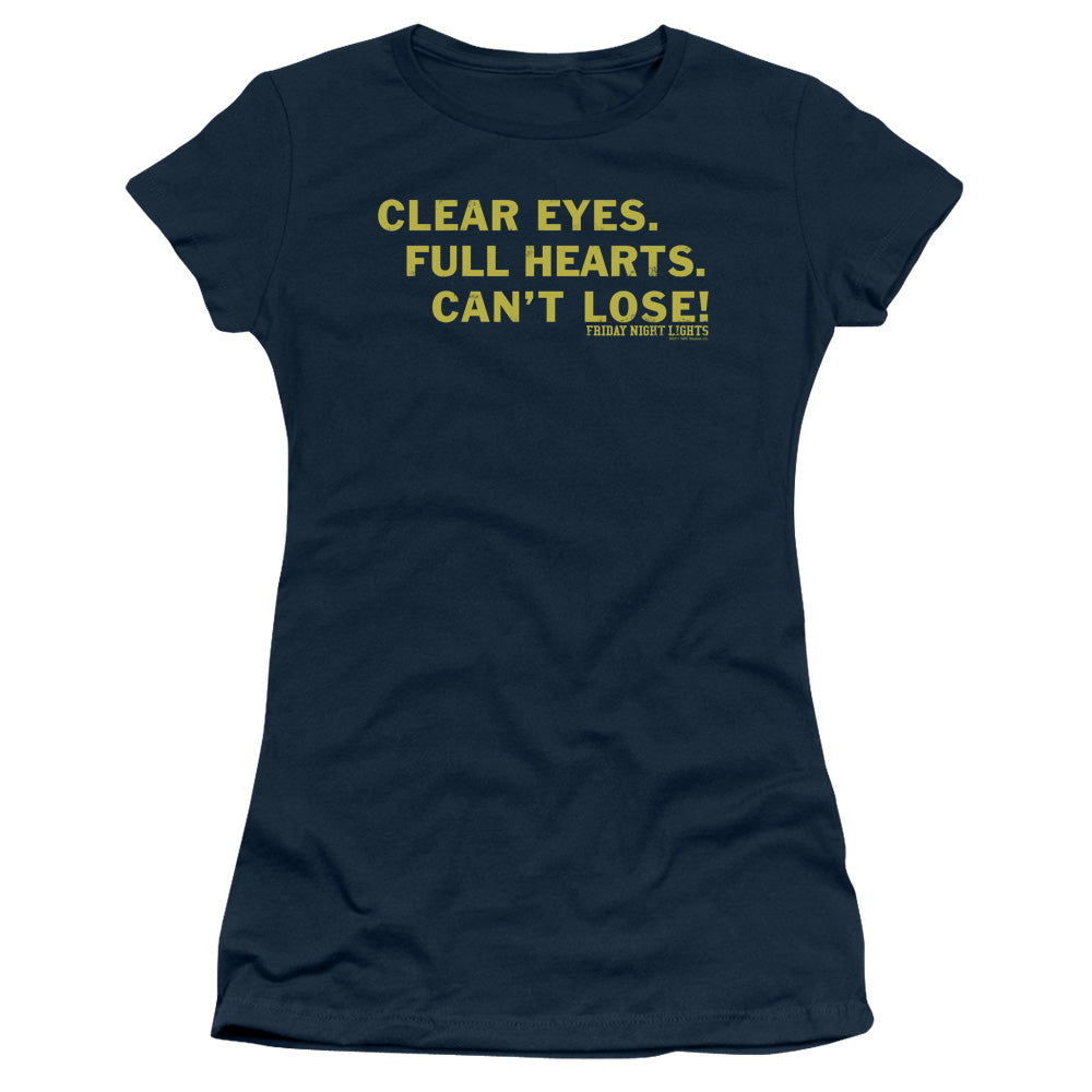 Friday Night Lights - Clear Eyes - Short Sleeve Junior Sheer - Navy T-shirt