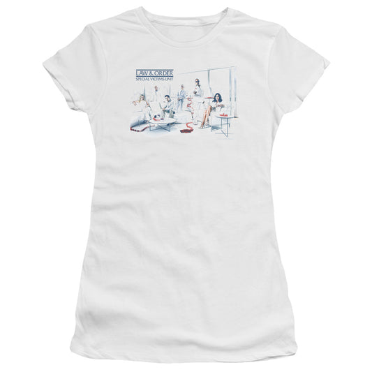 Law And Order Svu - Dominos - Short Sleeve Junior Sheer - White T-shirt