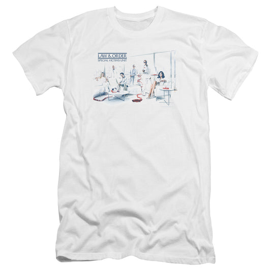 Law And Order Svu - Dominos-premuim Canvas Adult Slim Fit 30/1 - White