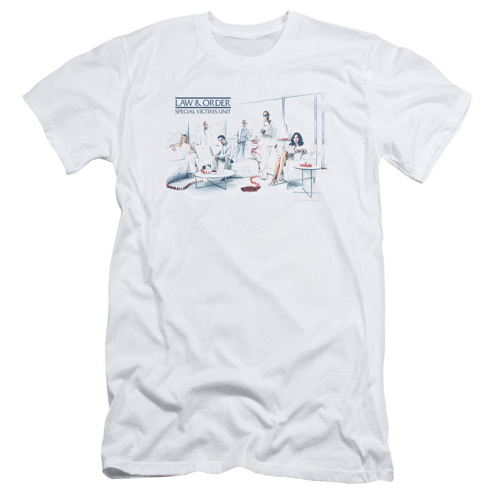 Law And Order Svu - Dominos - Short Sleeve Adult 30/1 - White T-shirt