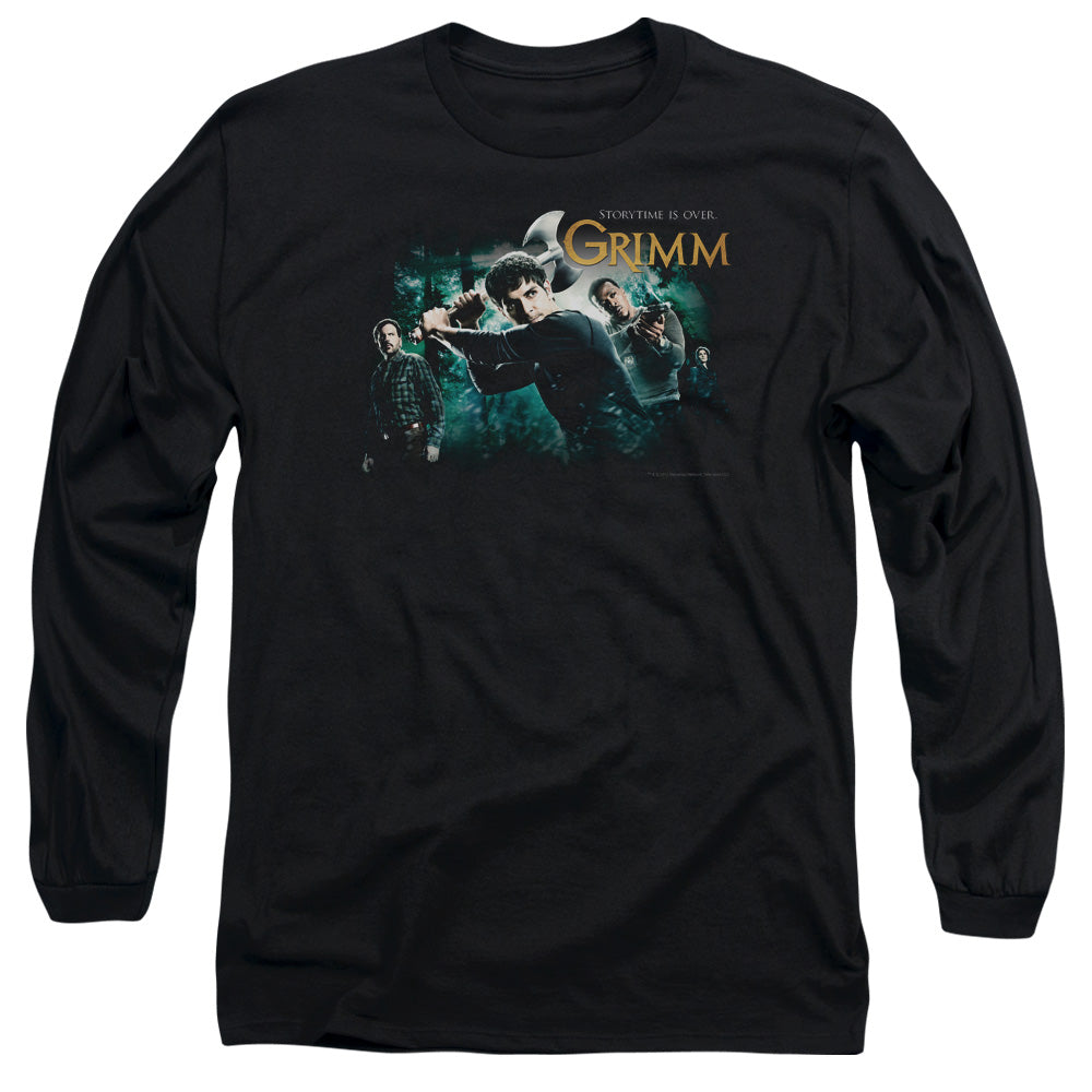 Grimm - Storytime Is Over - Long Sleeve Adult 18/1 - Black - Sm - Black T-shirt