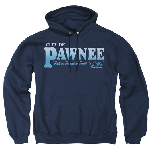 Parks And Rec - Pawnee - Adult Pull-over Hoodie - Navy